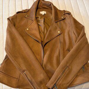 Brown, faux suede jacket